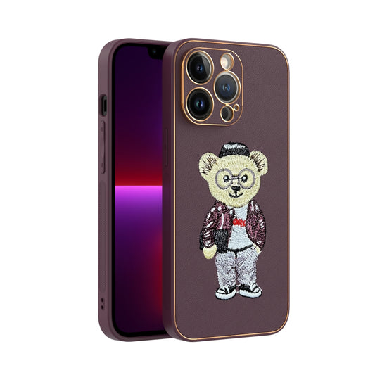Apple iPhone 13 Pro Premium Embroidery Leather case - Pattern 9
