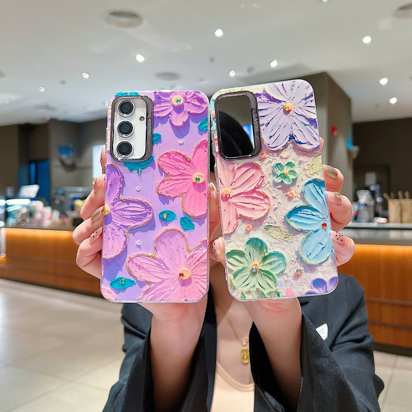 Samsung S23 5G 3D Hot Trending Rhinestone Flowers case - Pattern 5