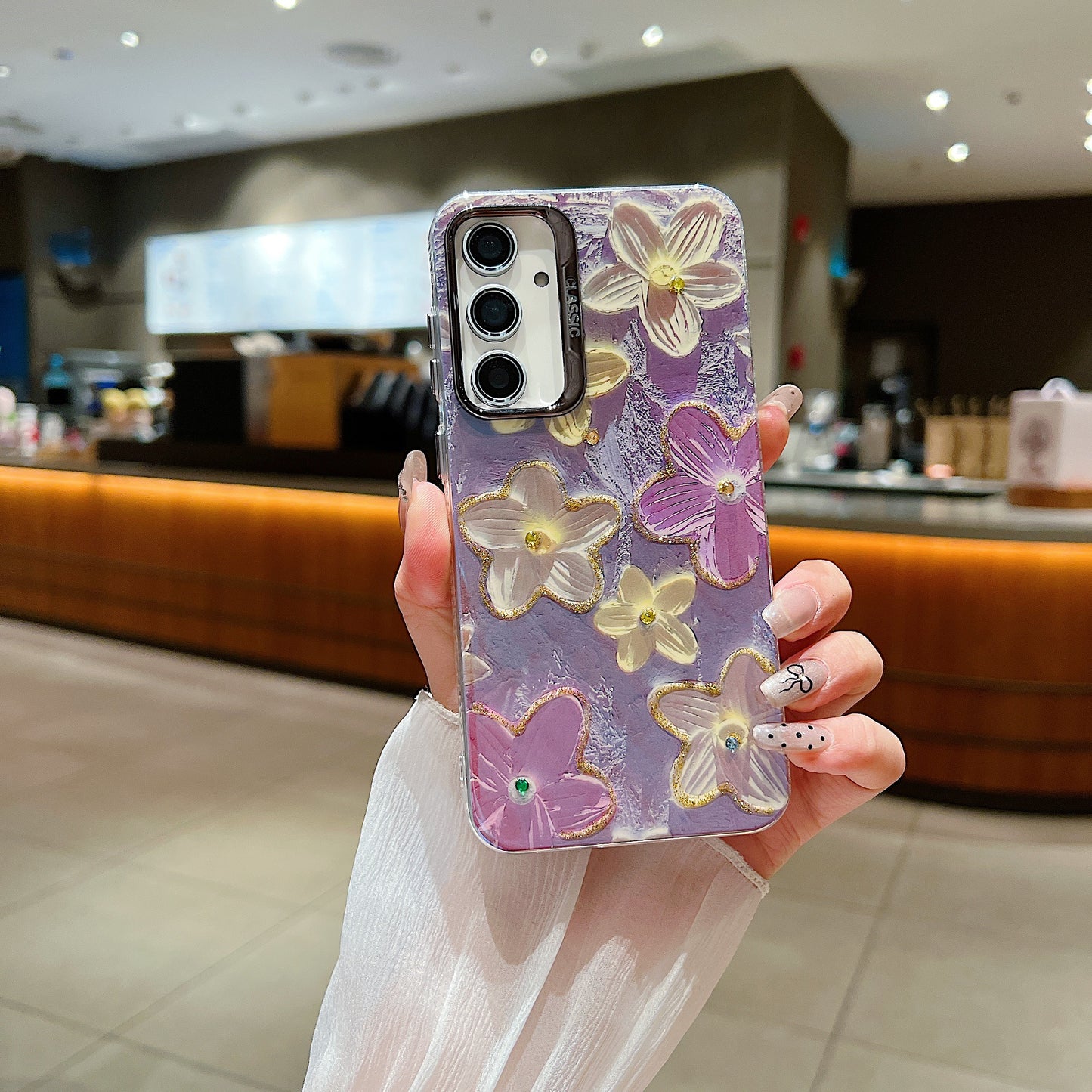 Samsung S23 5G 3D Hot Trending Rhinestone Flowers case - Pattern 1