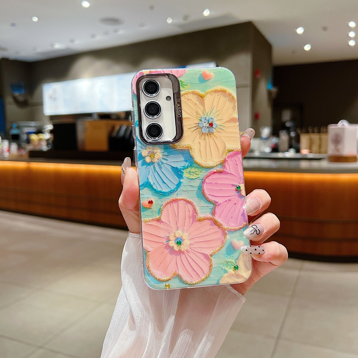 Samsung S23 5G 3D Hot Trending Rhinestone Flowers case - Pattern 2