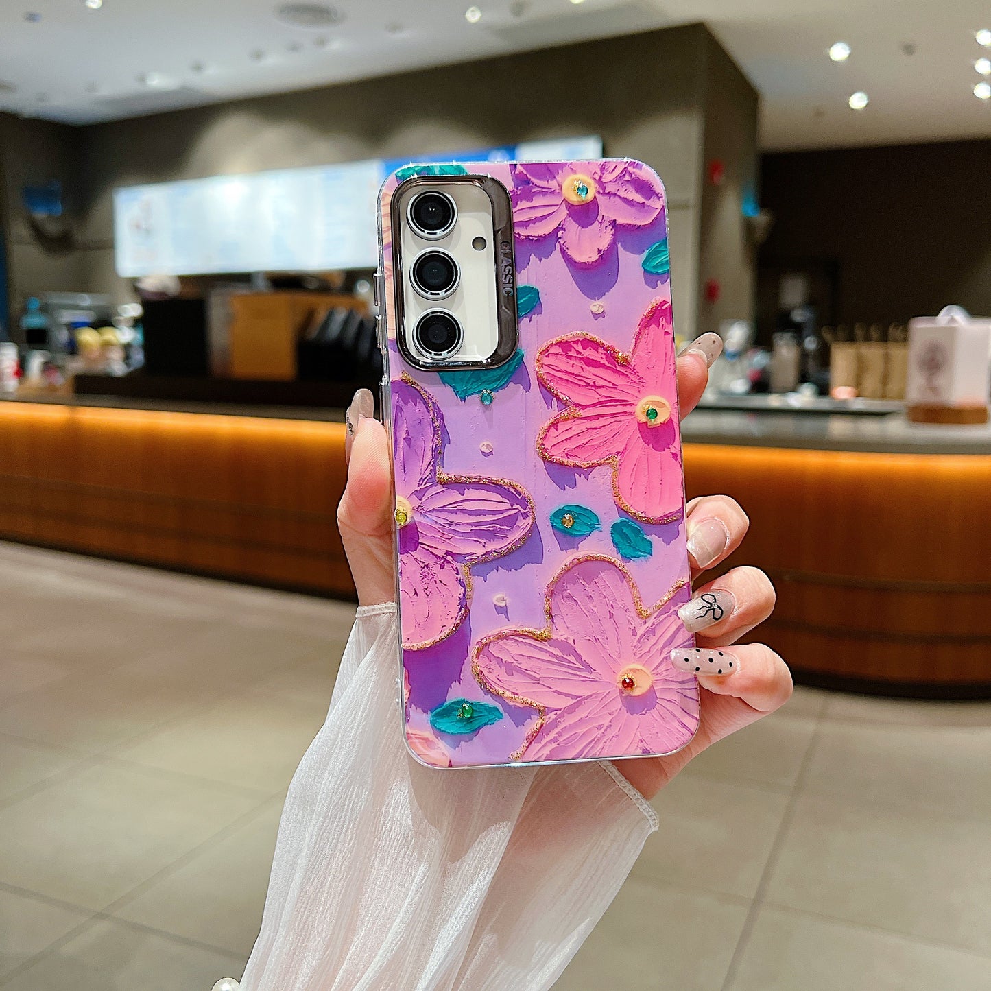 Samsung A35 5G 3D Hot Trending Rhinestone Flowers case - Pattern 3