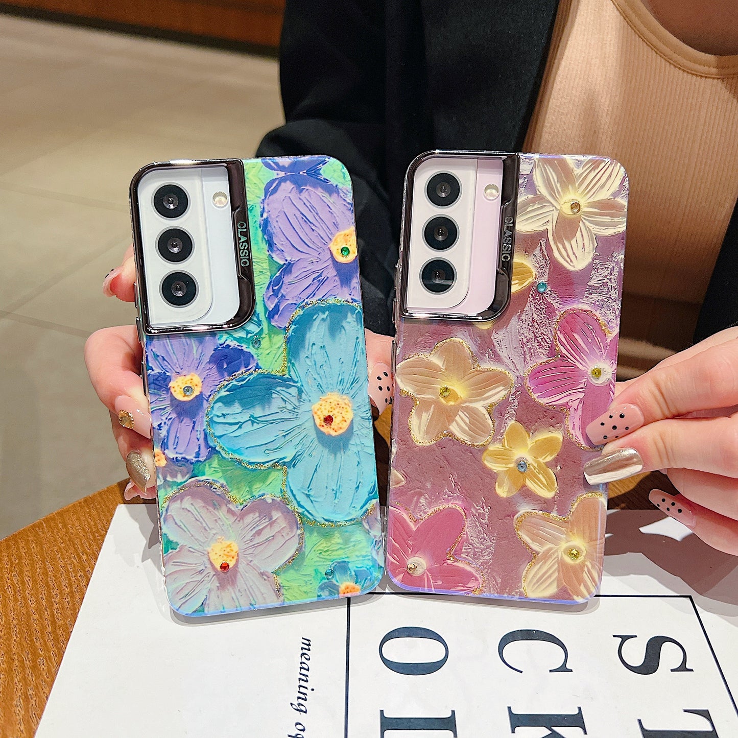 Samsung S22 5G 3D Hot Trending Rhinestone Flowers case - Pattern 4