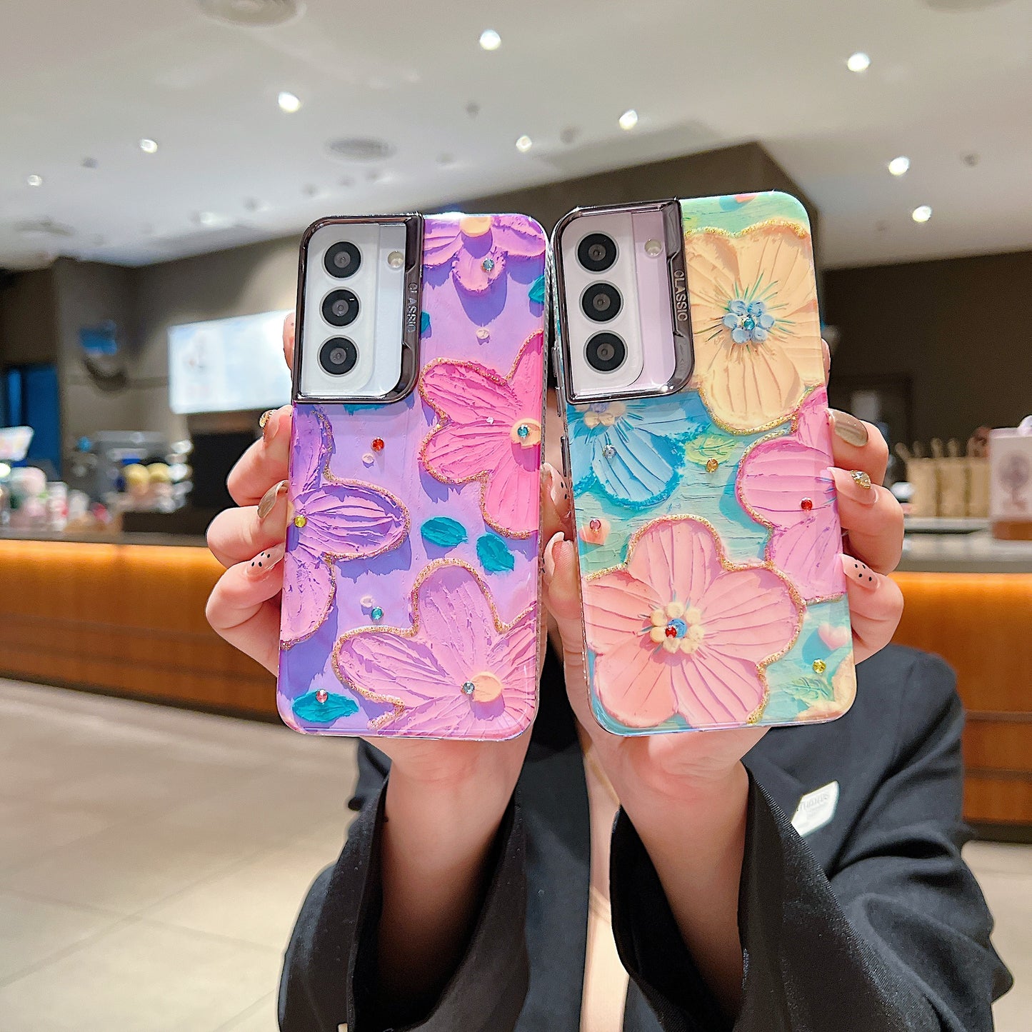 Samsung S22 5G 3D Hot Trending Rhinestone Flowers case - Pattern 2