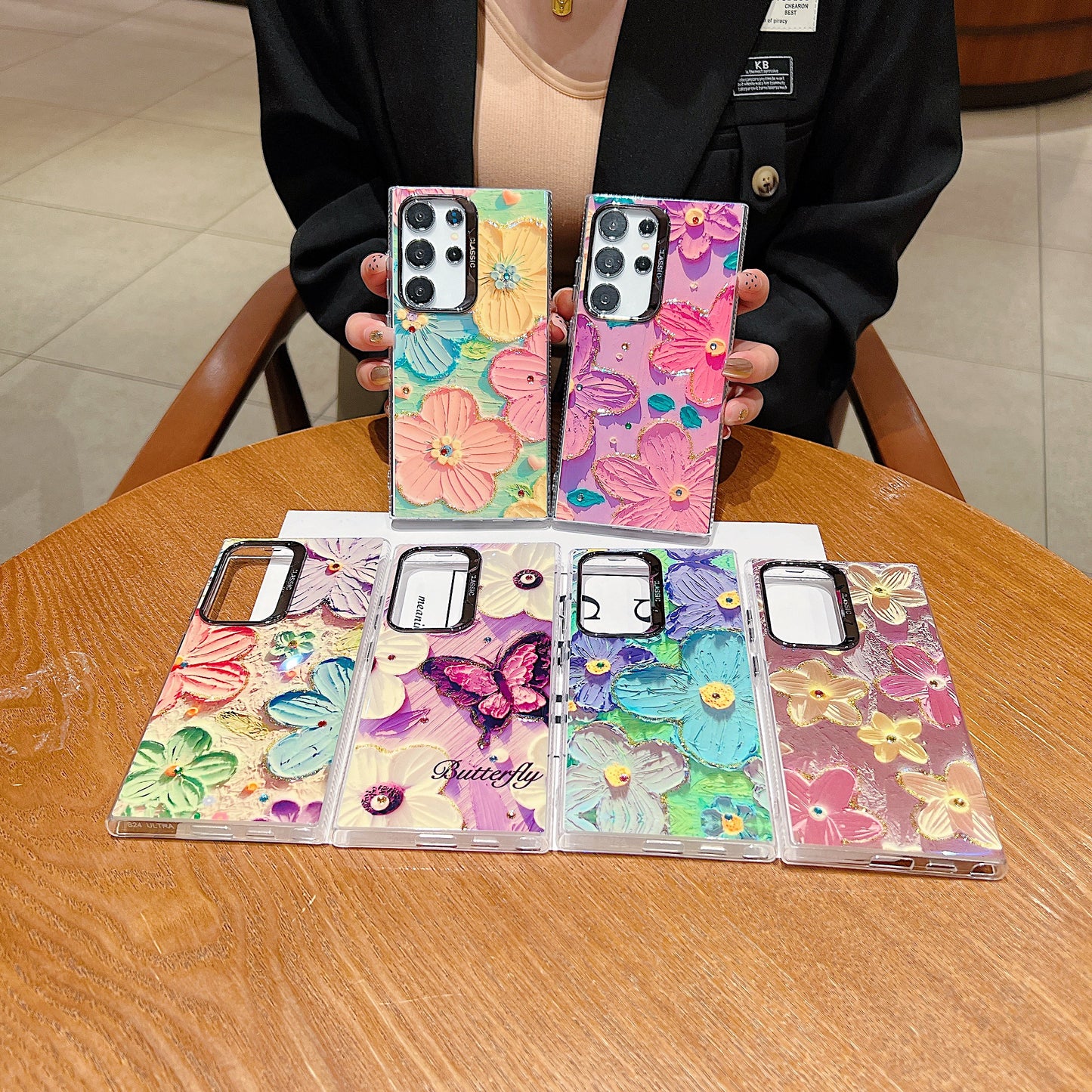 Samsung S24 Ultra 5G 3D Hot Trending Rhinestone Flowers case - Pattern 1