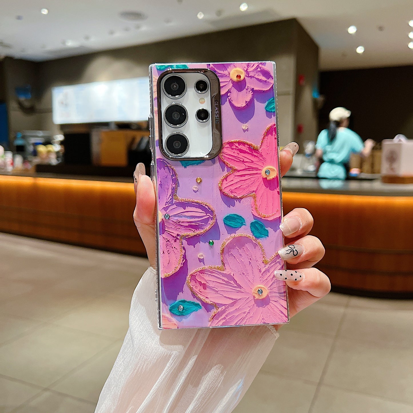 Samsung S22 Ultra 5G 3D Hot Trending Rhinestone Flowers case - Pattern 3
