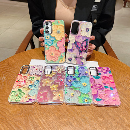 Samsung A34 5G 3D Hot Trending Rhinestone Flowers case - Pattern 1