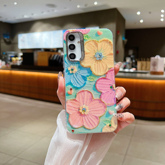Samsung A34 5G 3D Hot Trending Rhinestone Flowers case - Pattern 2