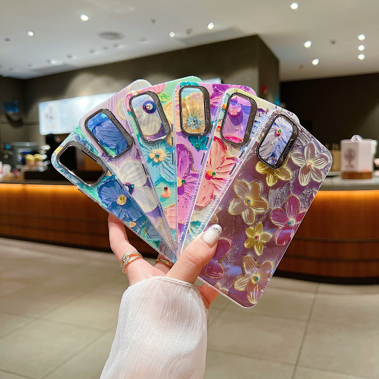 Samsung A34 5G 3D Hot Trending Rhinestone Flowers case - Pattern 1