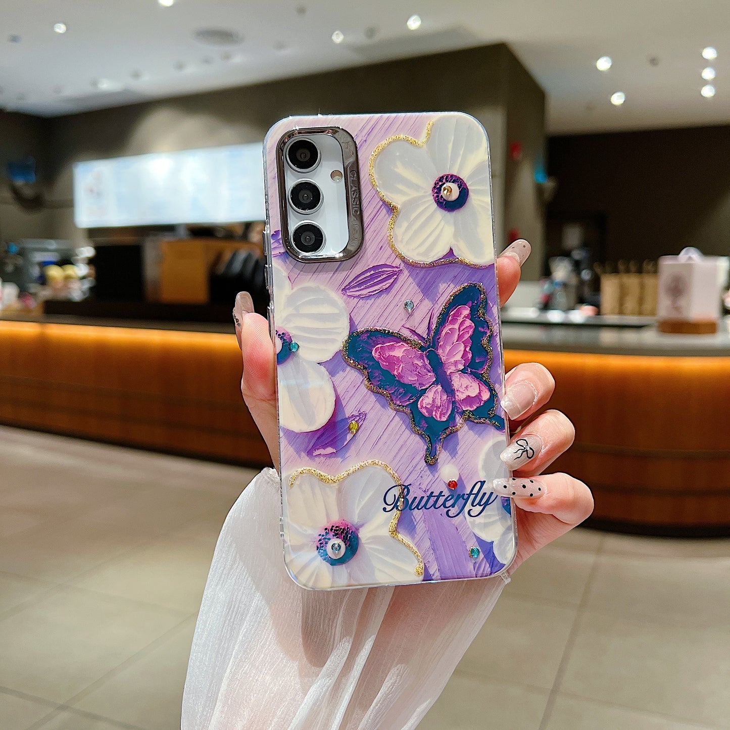 Samsung A54 5G 3D Hot Trending Rhinestone Flowers case - Pattern 6