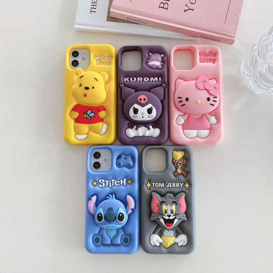 Apple iPhone 11/12 Tom and Jerry Pop Sockets Soft Silicone cases (Tom & Jerry)
