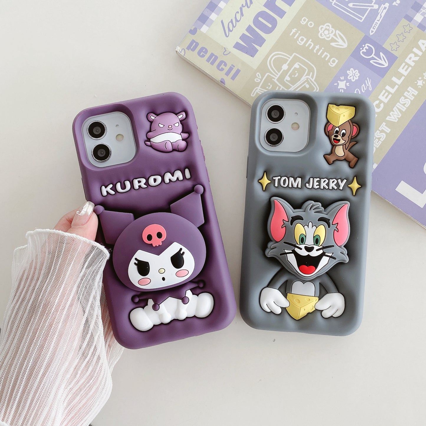 Apple iPhone 11/12 Kuromi Pop Sockets Soft Silicone cases (Kuromi)