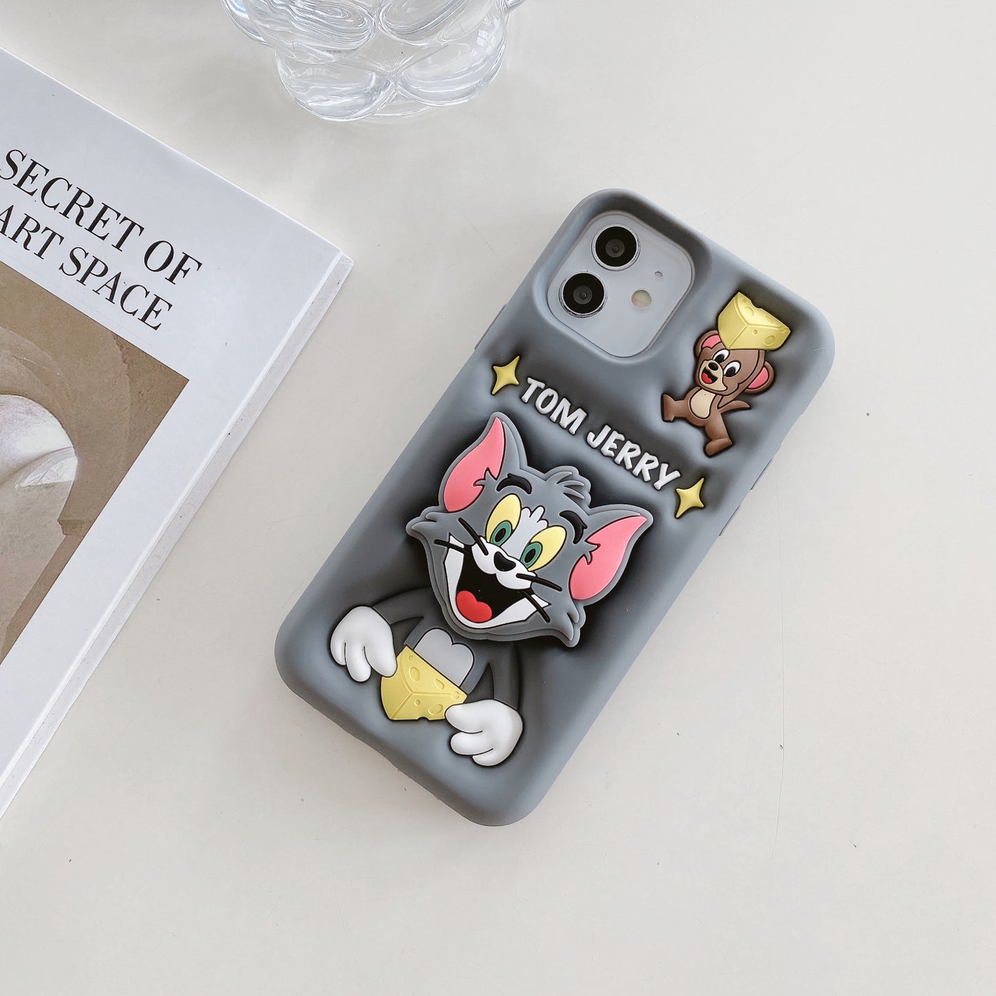 Apple iPhone 11/12 Tom and Jerry Pop Sockets Soft Silicone cases (Tom & Jerry)