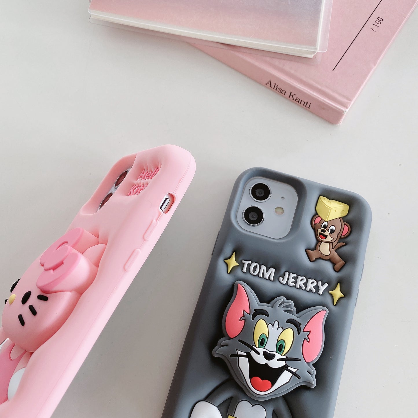 Apple iPhone 11/12 Tom and Jerry Pop Sockets Soft Silicone cases (Tom & Jerry)