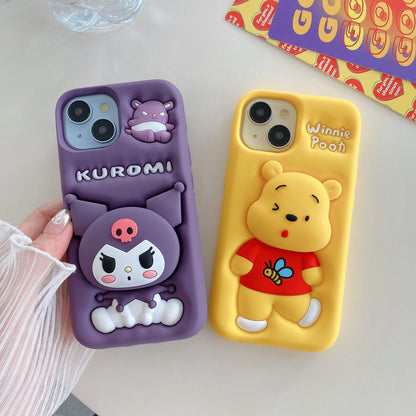 Apple iPhone Kuromi Pop Sockets Soft Silicone cases (Kuromi)