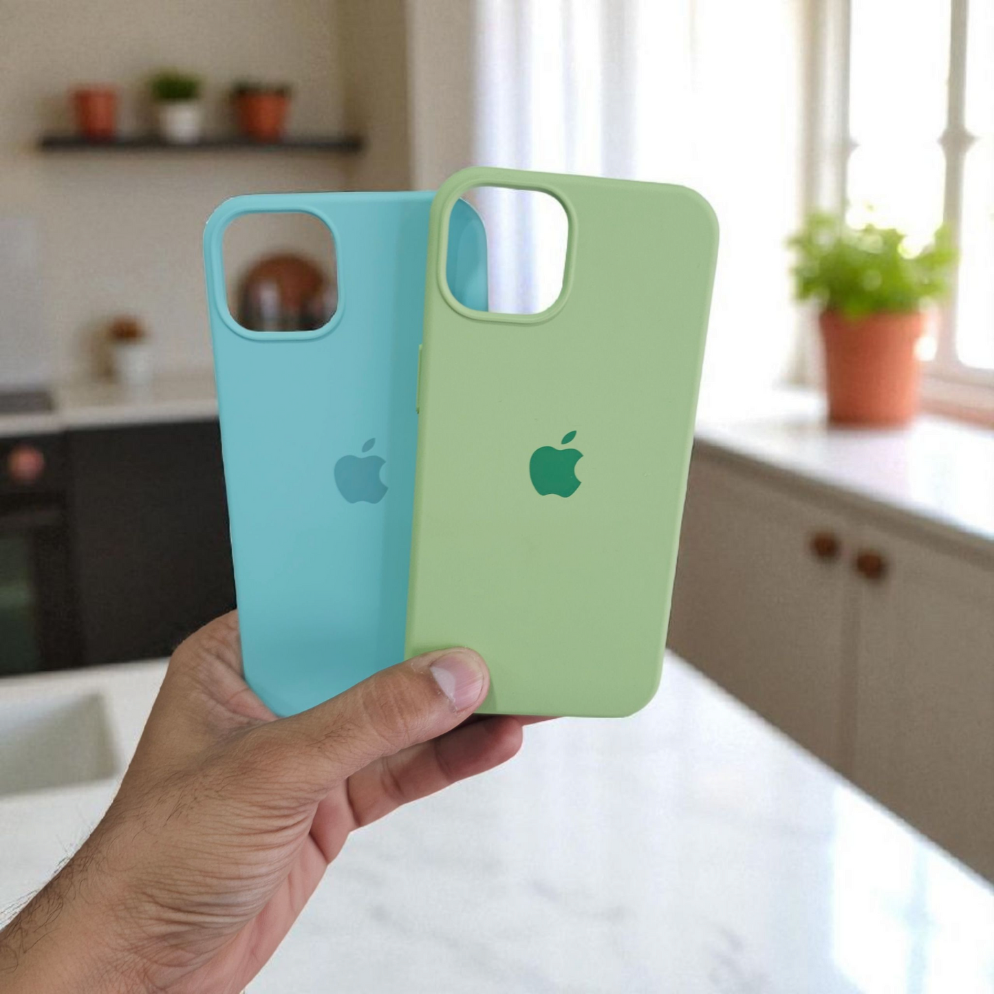 (Pack of 2) Silicone Case Cover for iPhone 13 5G - Combo 1