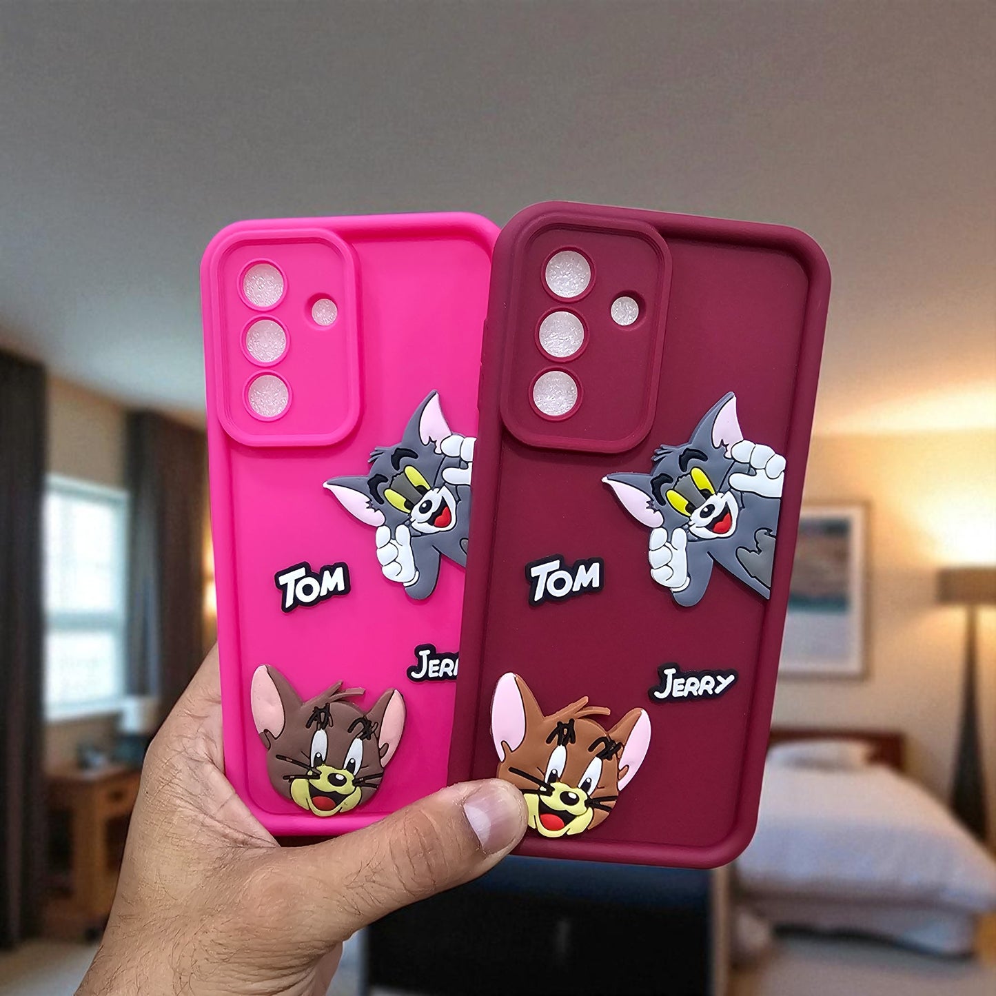 (Pack of 2)Samsung A36 5G Soft Silicone tom & jerry Back Cover Case - Combo 1
