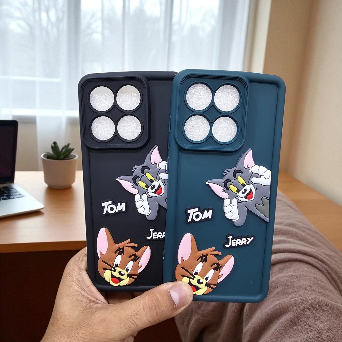 (Pack of 2)Motorola Moto Edge 60 Fusion 5G Soft Silicone tom & jerry Back Cover Case - Combo 1