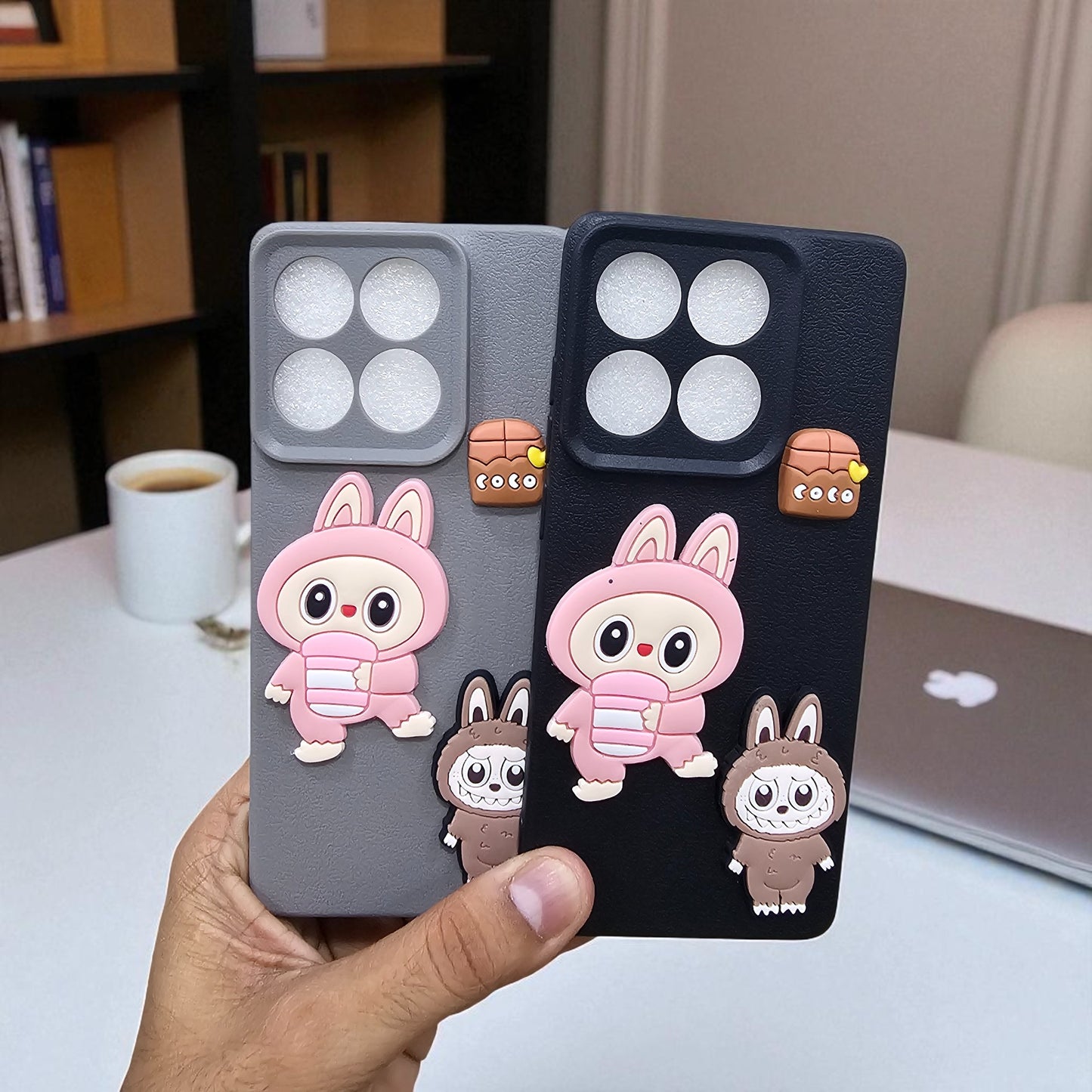 (Pack of 2)Motorola Moto Edge 60 Fusion 5g Soft Silicone Labubu Phone Back Case Cover - Combo 1