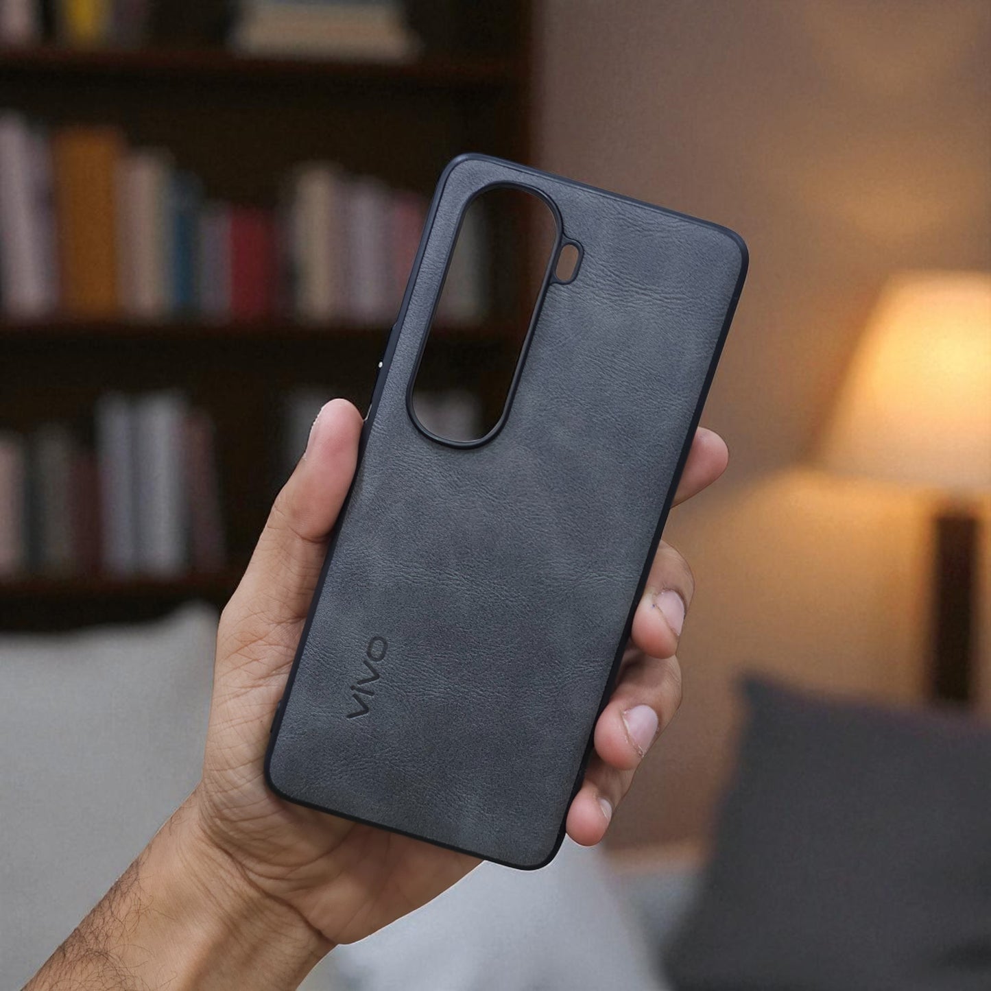 Vivo Y400 Pro 5g Premium Leather Back Case Cover - Grey