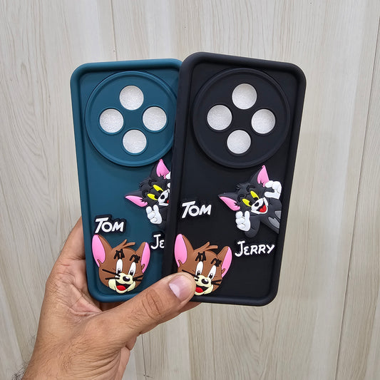 (Pack of 2)Vivo T4 5G Soft Silicone tom & jerry Back Cover Case - Combo 2