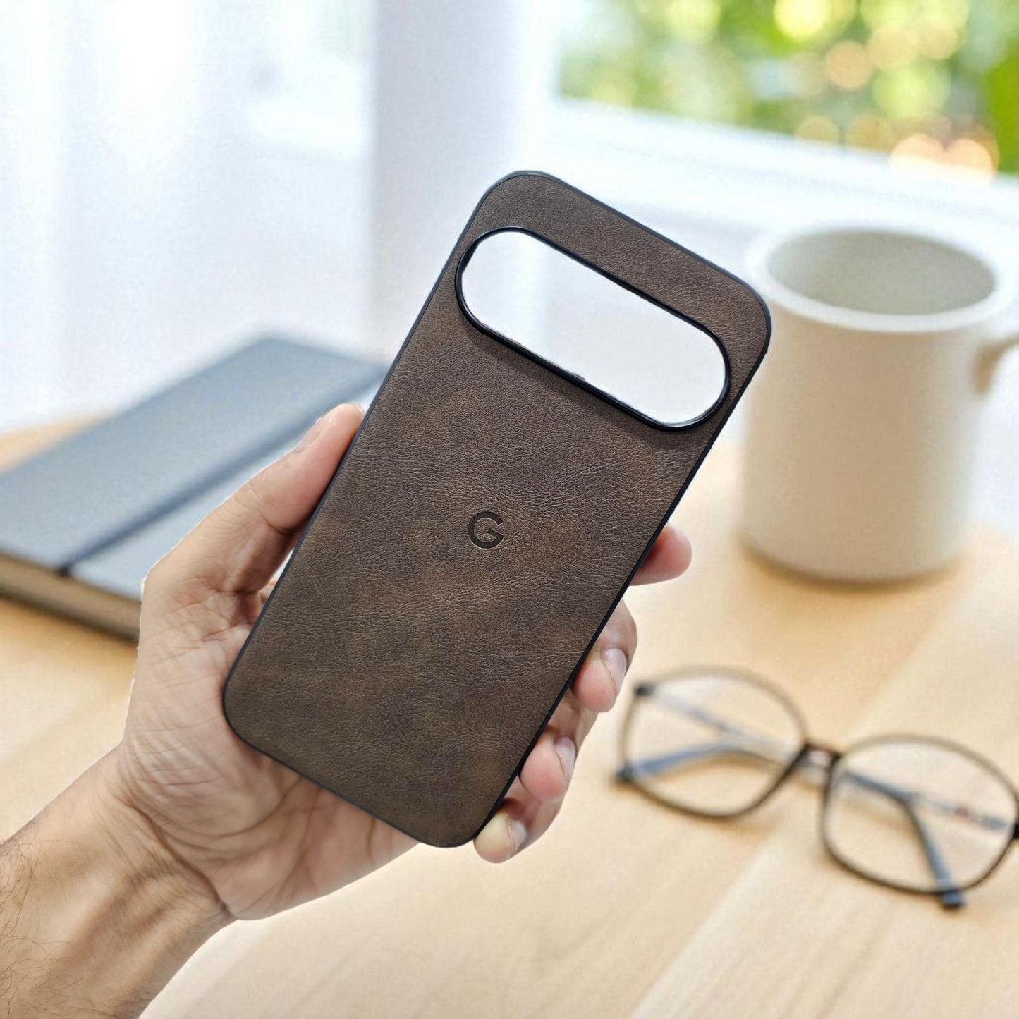 Google Pixel 10 Pro 5g Premium Leather Back Case Cover - brown
