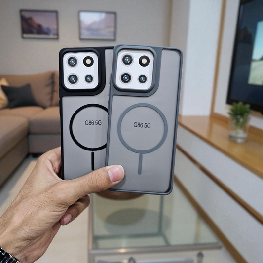 (Pack of 2) Motorola Moto G86 Power 5g Magsafe Printed Metal Buttons Back Case Cover - Combo 1