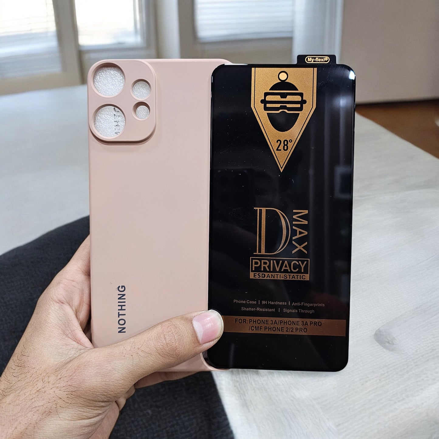 (combo pack)Nothing Cmf Phone 2 Pro Soft Silicone Case + Fingerprint Tempered Glass - Peach