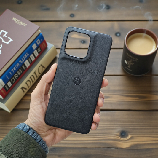 Motorola Moto G67 Power 5g Premium Leather Back Case Cover - Black