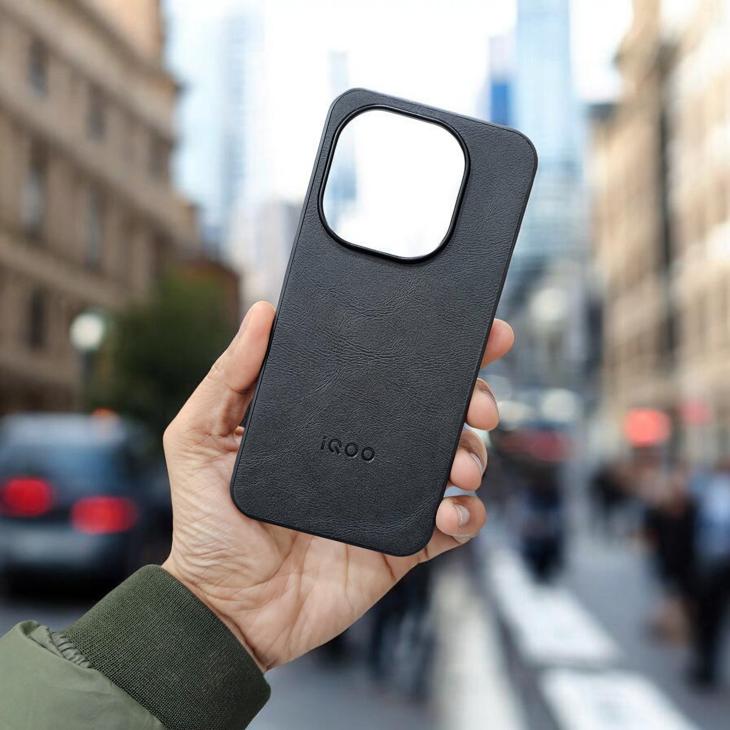 iQOO 15 5g Premium Leather Back Case Cover - Black