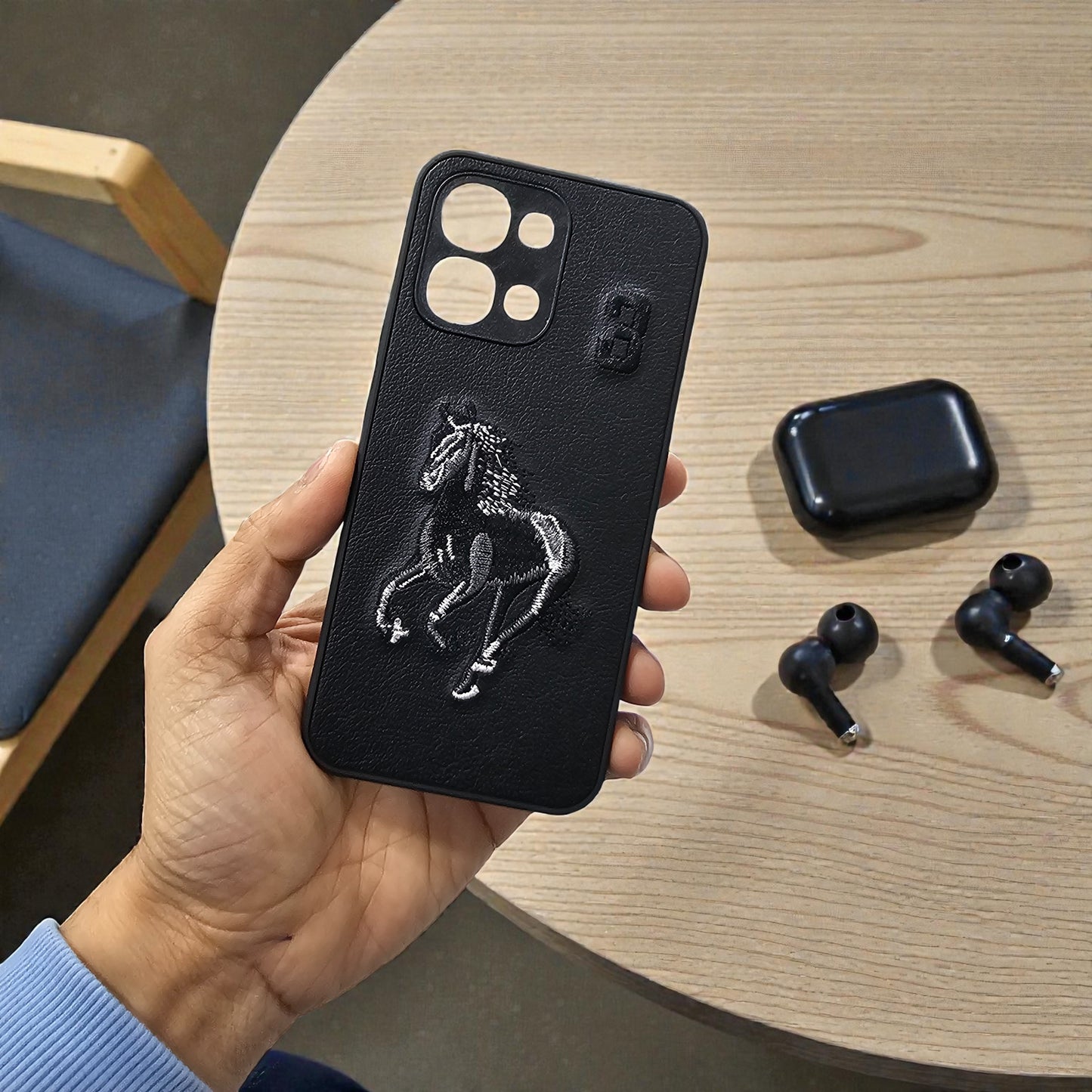 Oppo F31/A6 Pro 5g Premium Polo Santa Barbara Leather Back Case Cover - Black