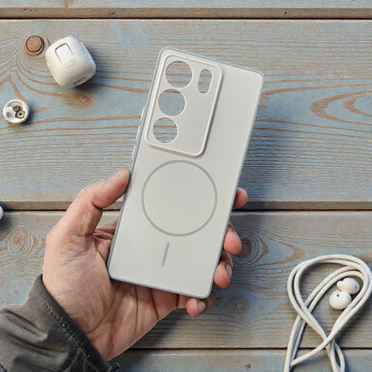 Vivo V29/V29 Pro 5g Premium Magsafe Printed Candy Color Back Case - Cream White