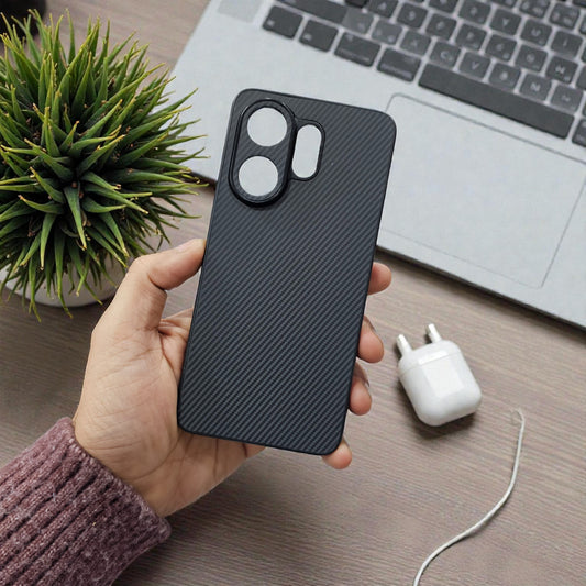 Vivo V60/T4 Pro 5g Premium Carbon Fiber Back Case Cover - Black