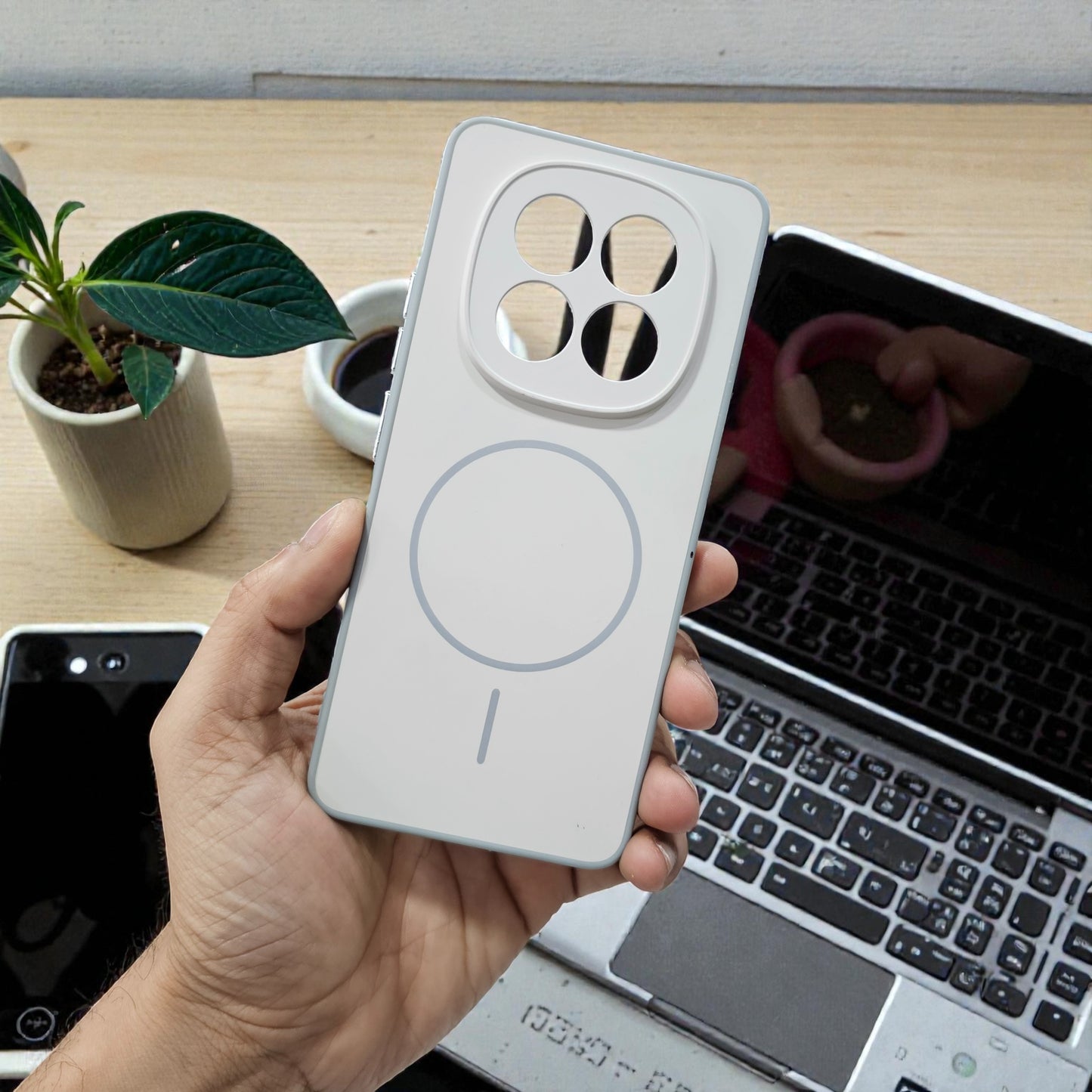Redmi Note 15 5g Premium Magsafe Printed Candy Color Back Case - Cream White