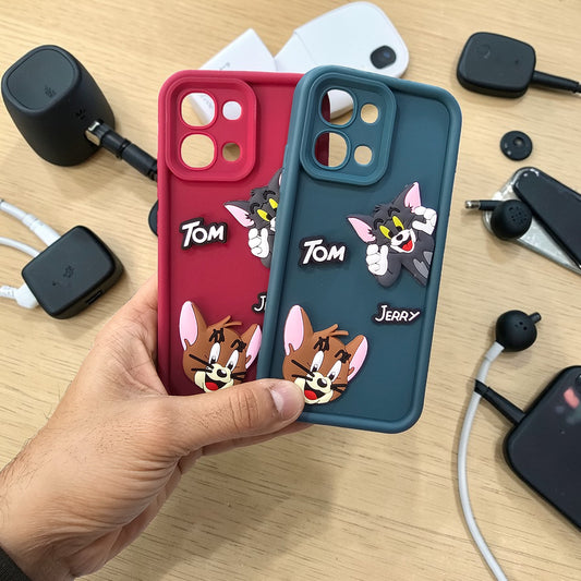 (Pack of 2)Oppo F31/A6 Pro 5G Soft Silicone tom & jerry Back Cover Case - Combo 2