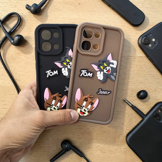 (Pack of 2)Oppo F31/A6 Pro 5G Soft Silicone tom & jerry Back Cover Case - Combo 1
