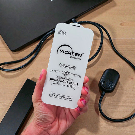 Apple iPhone 16 Pro Max Border-Less Dust Proof Gorilla Crystal Clear Tempered Glass