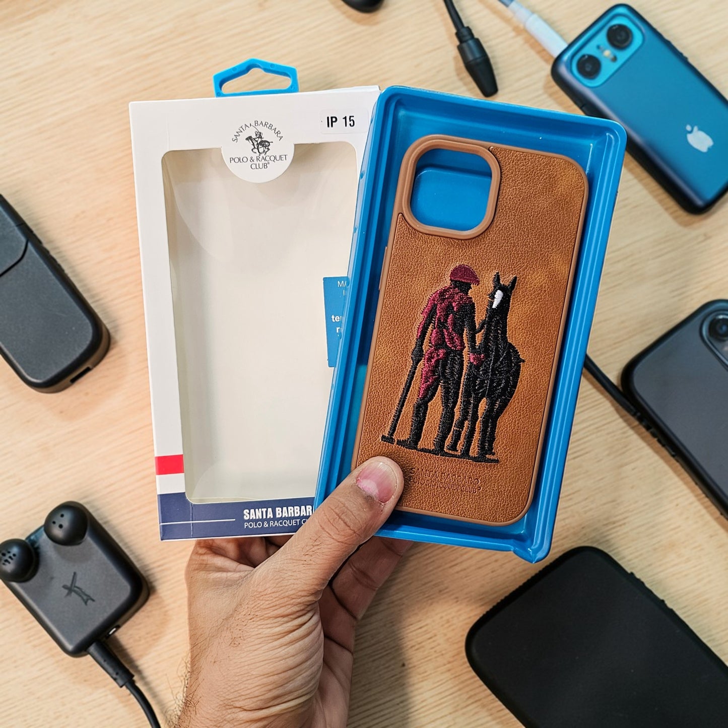 Apple iPhone 15 5g Premium US POLO Assn. Embroidery Leather case - Horse 1