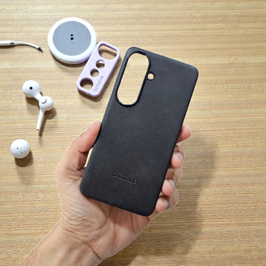 Samsung S26 5g Premium Leather Back Case Cover - Black