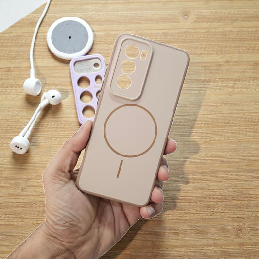 Oppo Reno 12 5g Premium Magsafe Printed Candy Color Back Case - Brown