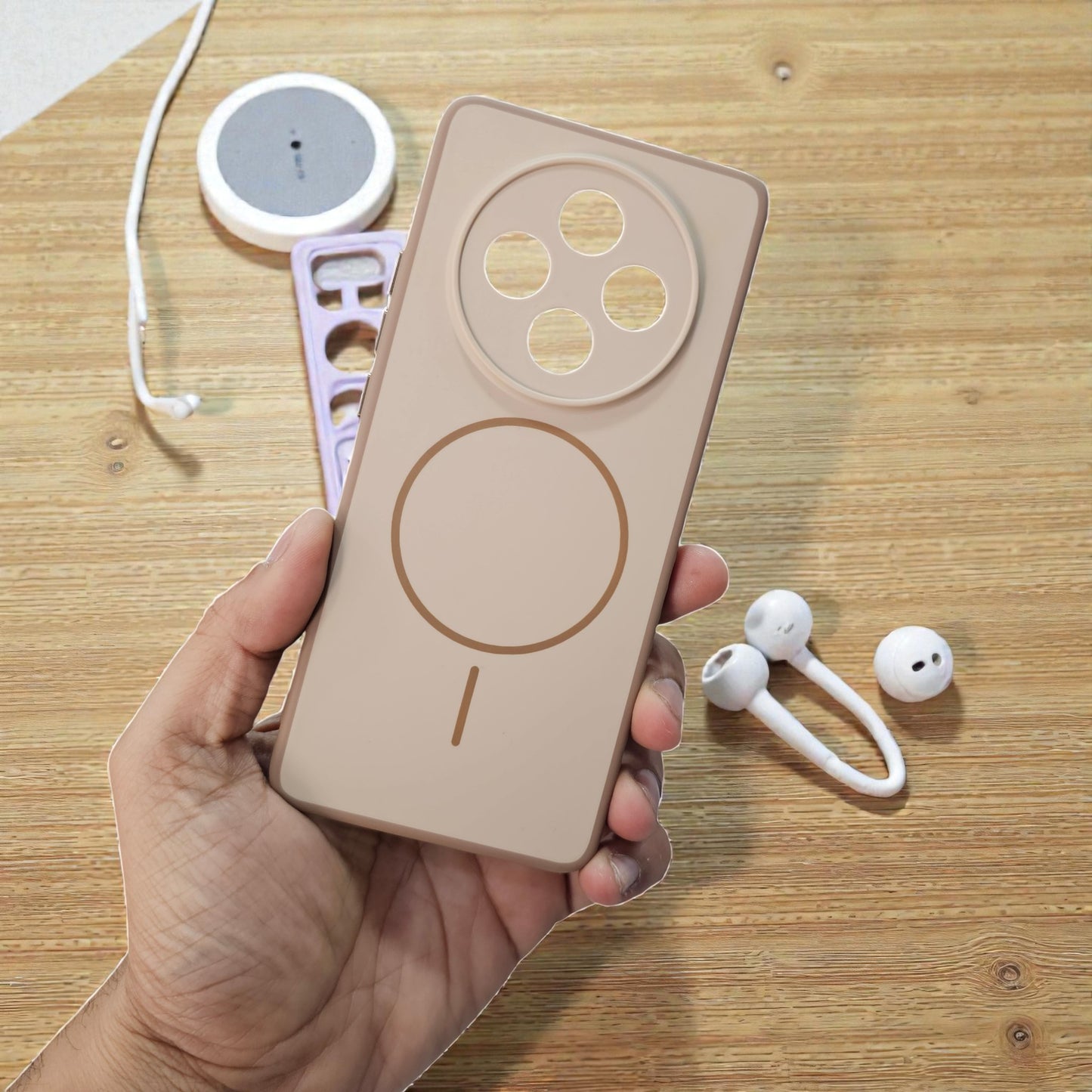 Oppo F27 Pro Plus 5g Premium Magsafe Printed Candy Color Back Case - Brown