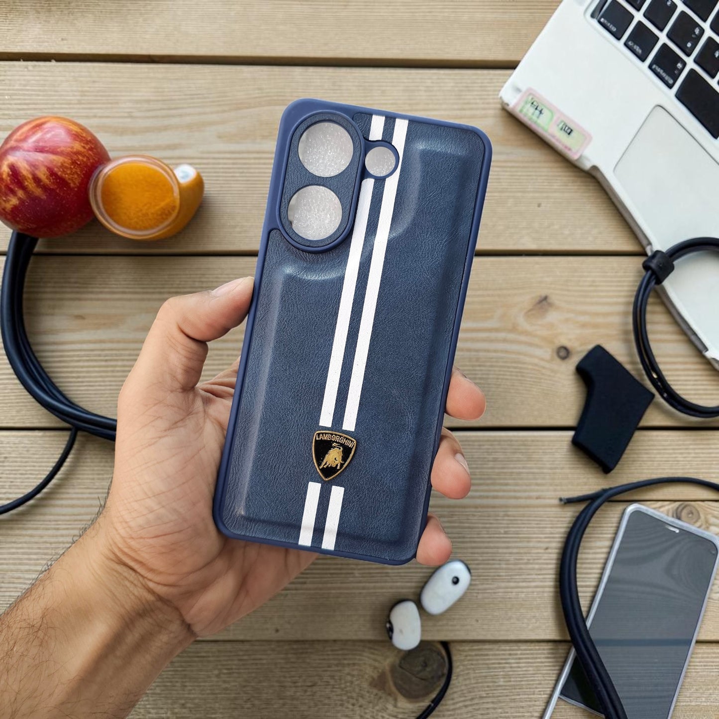 Vivo V60E 5g Premium Car Logo Leather Back Case Pouch - pattern 2