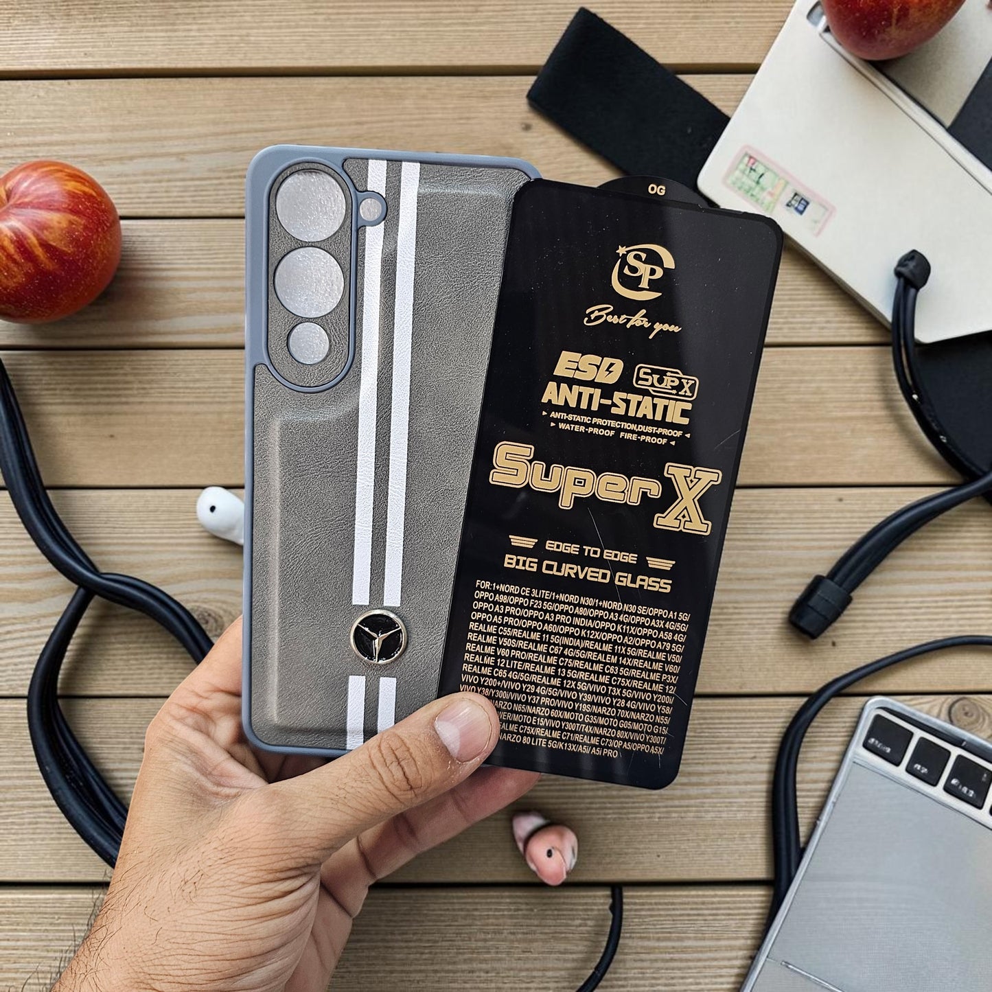 (Free Tempered)Vivo T4 Lite/Y19/Y04 5g Premium Car Logo Leather Back Case Pouch - pattern 3