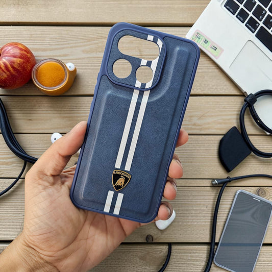 (Free Tempered)Realme 16 Pro 5g Premium Car Logo Leather Back Case Pouch - pattern 3