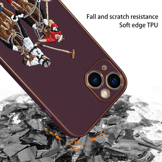 Apple iPhone 14 Premium Embroidery Leather case - Pattern 2