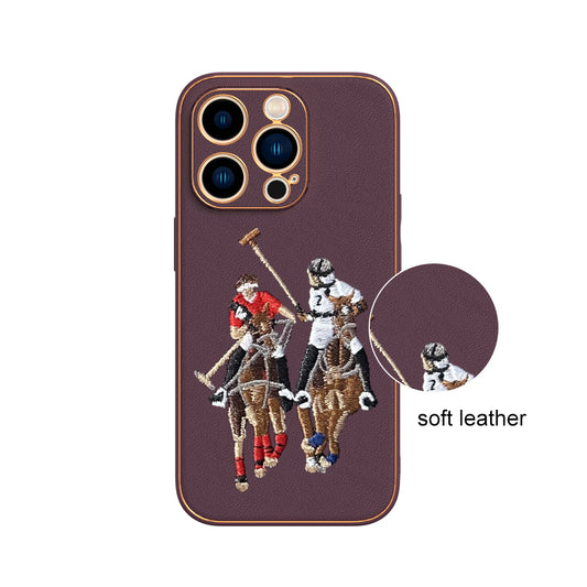 Apple iPhone 14 Pro Premium Embroidery Leather case - Pattern 4