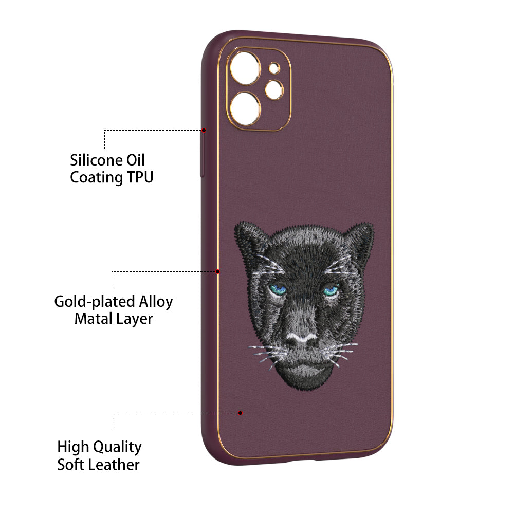 Apple iPhone 11 Premium Embroidery Leather case - Pattern 2