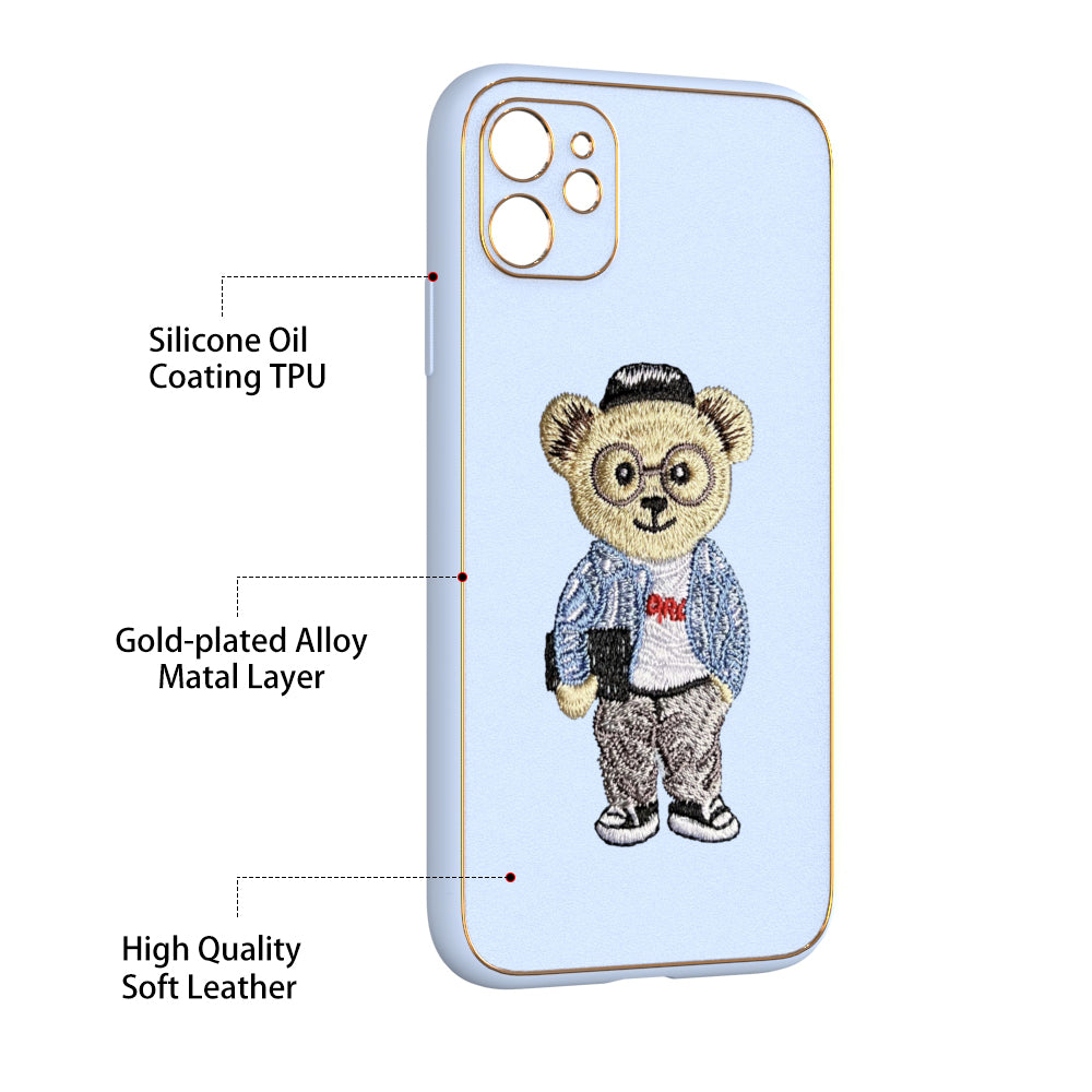 Apple iPhone 11 Premium Embroidery Leather case - Pattern 11