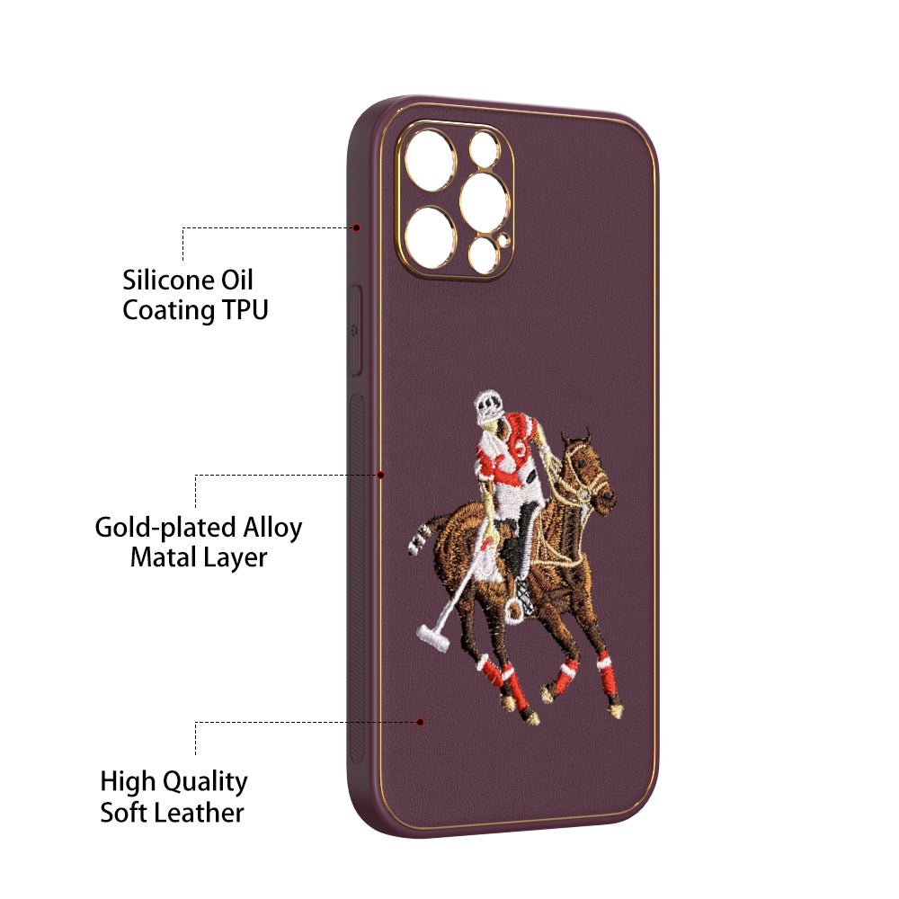 Apple iPhone 12 Pro Premium Embroidery Leather case - Pattern 12