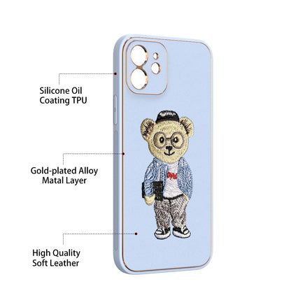Apple iPhone 12 Premium Embroidery Leather case - Pattern 9