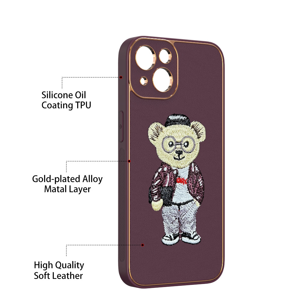 Apple iPhone 13 Premium Embroidery Leather case - Pattern 12